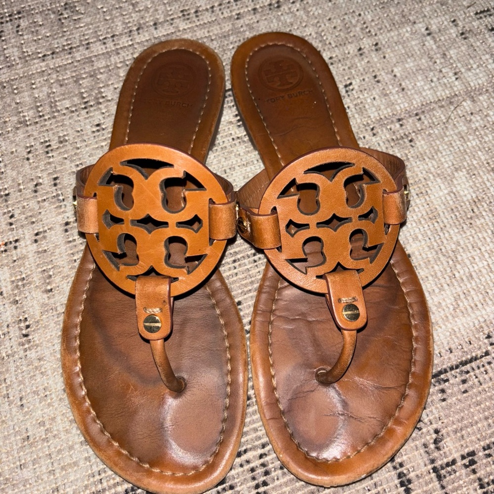 Tory Burch Brown Leather Sandals